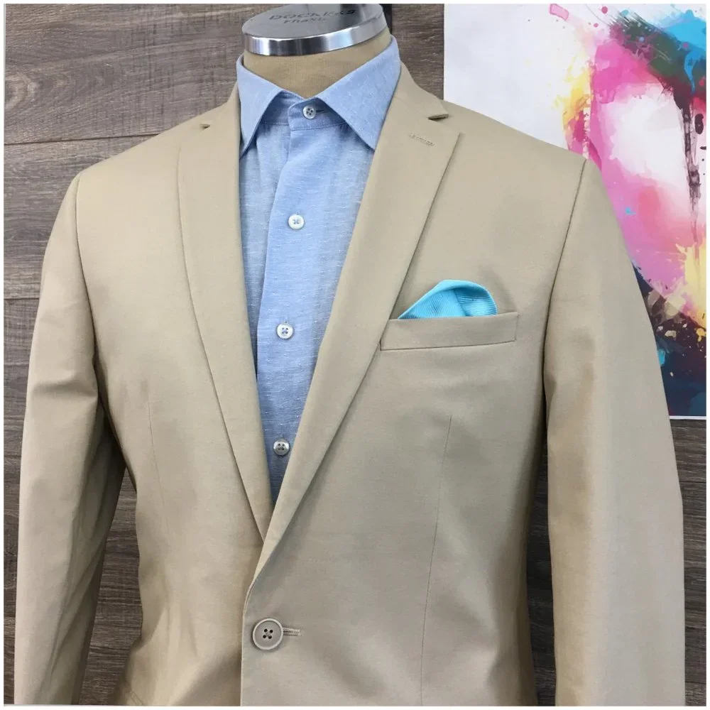 Bar III Mens Blazer Sport Coat Two Button Casual Jacket Size 40L Cotton Suits‎